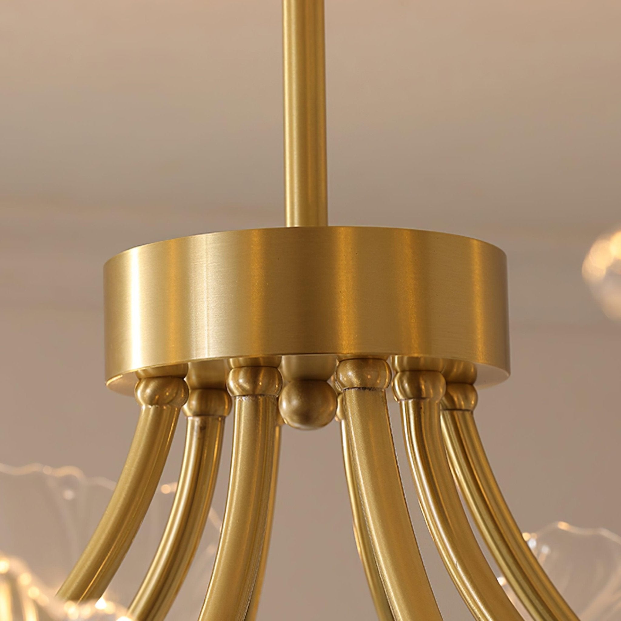 Lustra Chandelier Flower Glass with Brass Finish - Letslighting