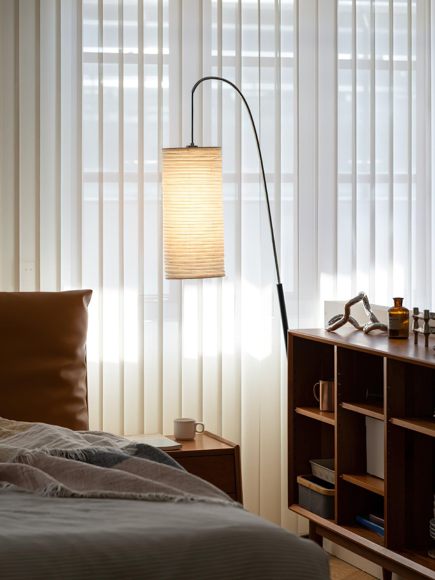 Crescent Contemporary Paper Floor Lamp - Letslighting