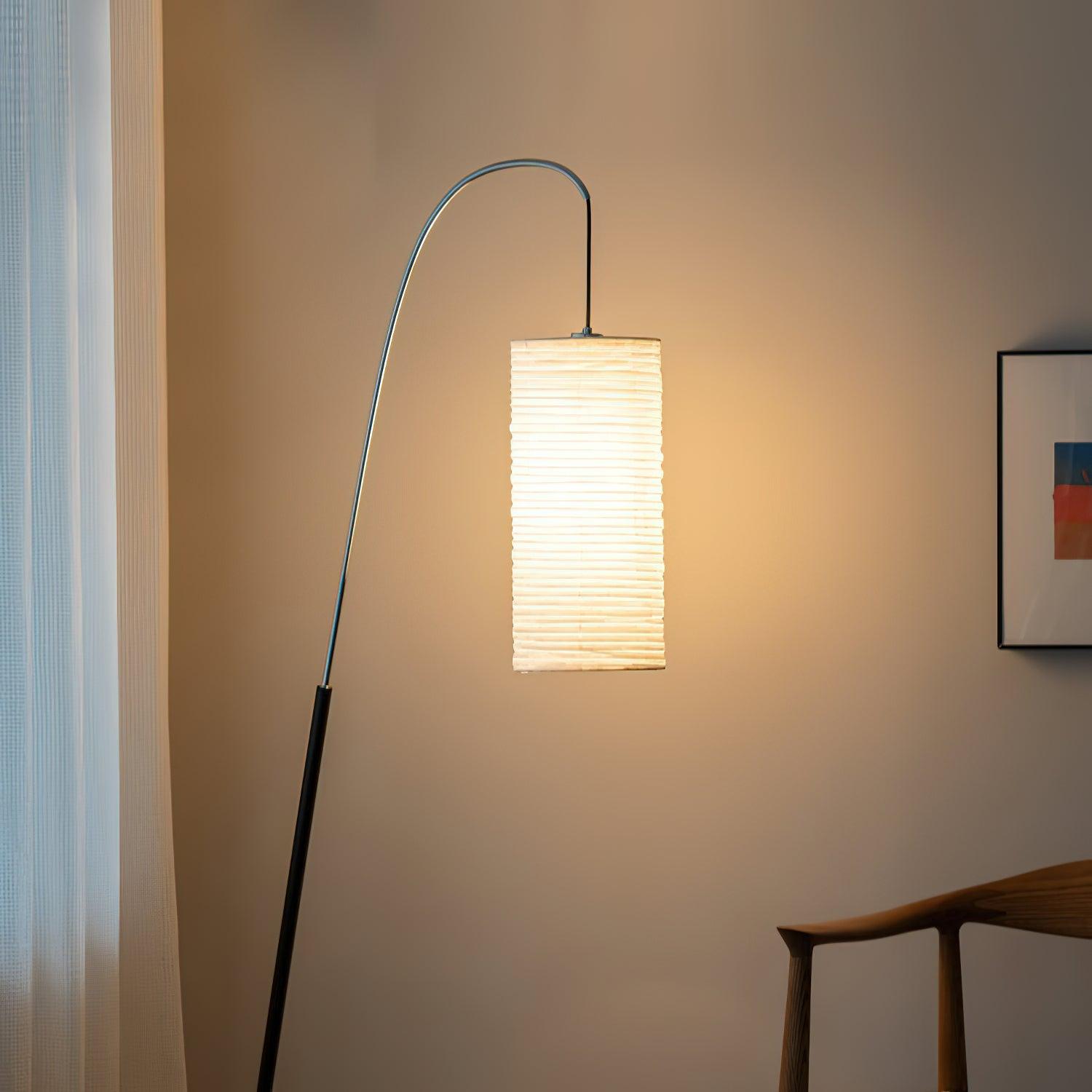 Crescent Contemporary Paper Floor Lamp - Letslighting