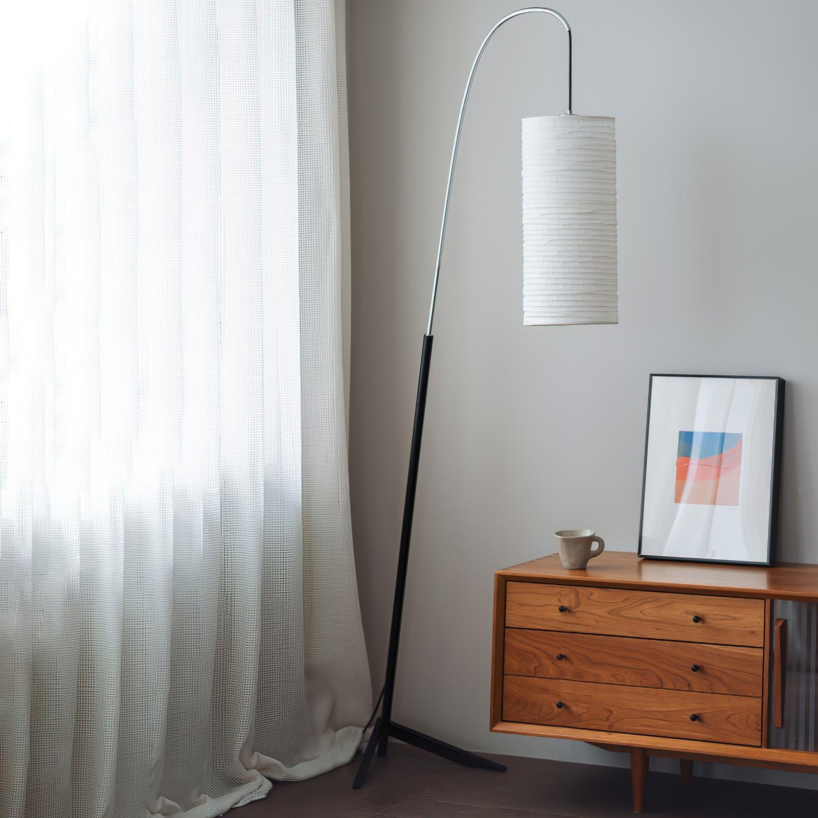 Crescent Contemporary Paper Floor Lamp - Letslighting