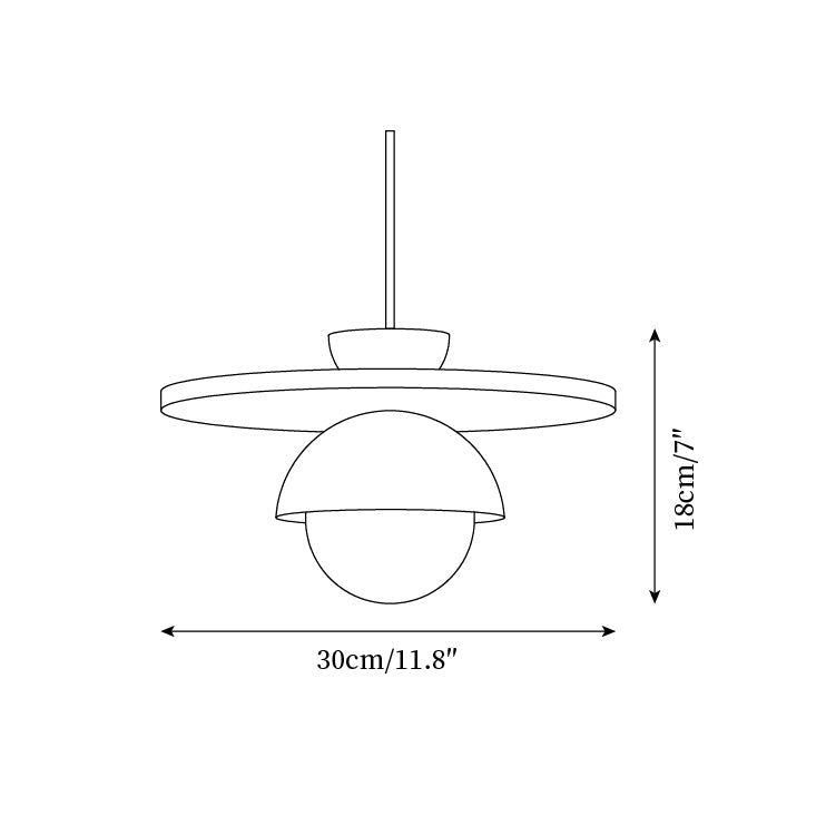 Pendant Lamp Glass Globe Travertine Disc Walnut Wood Natural - Letslighting