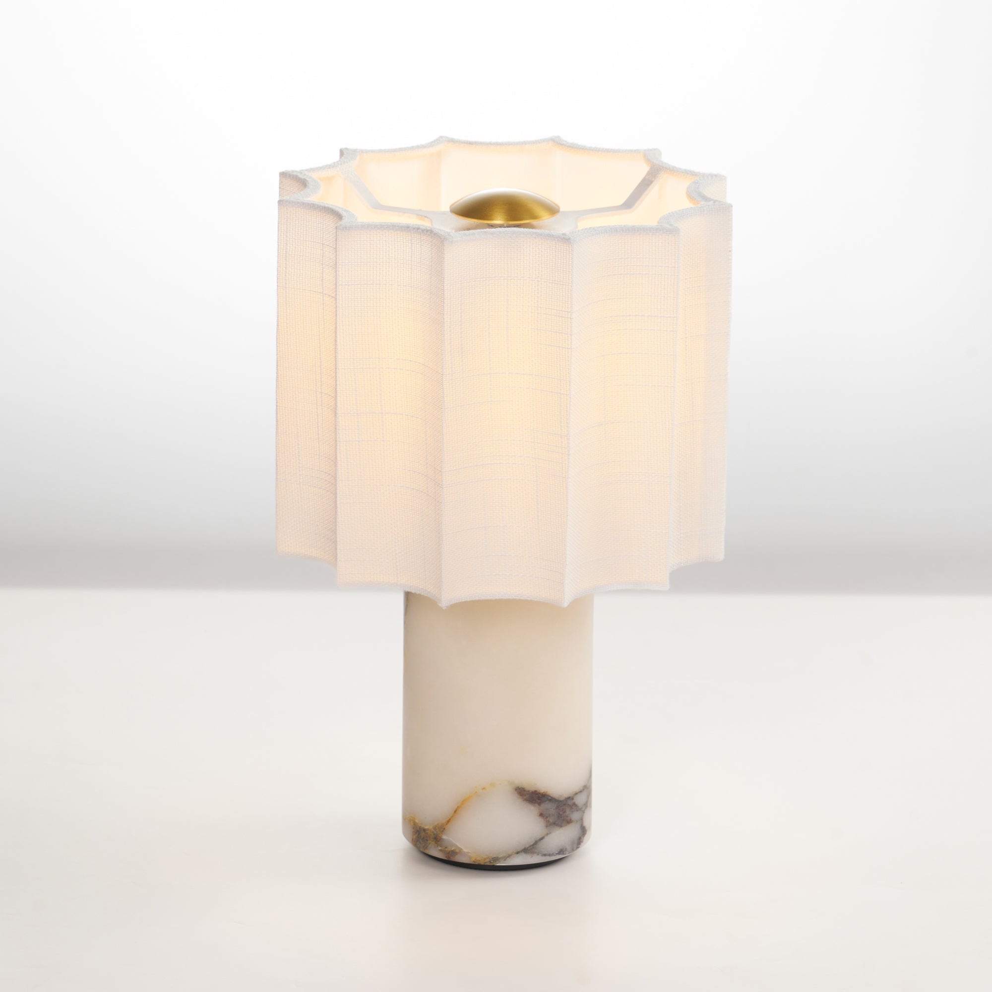 Serenity Pleated Fabric & Marble Table Lamp - Letslighting