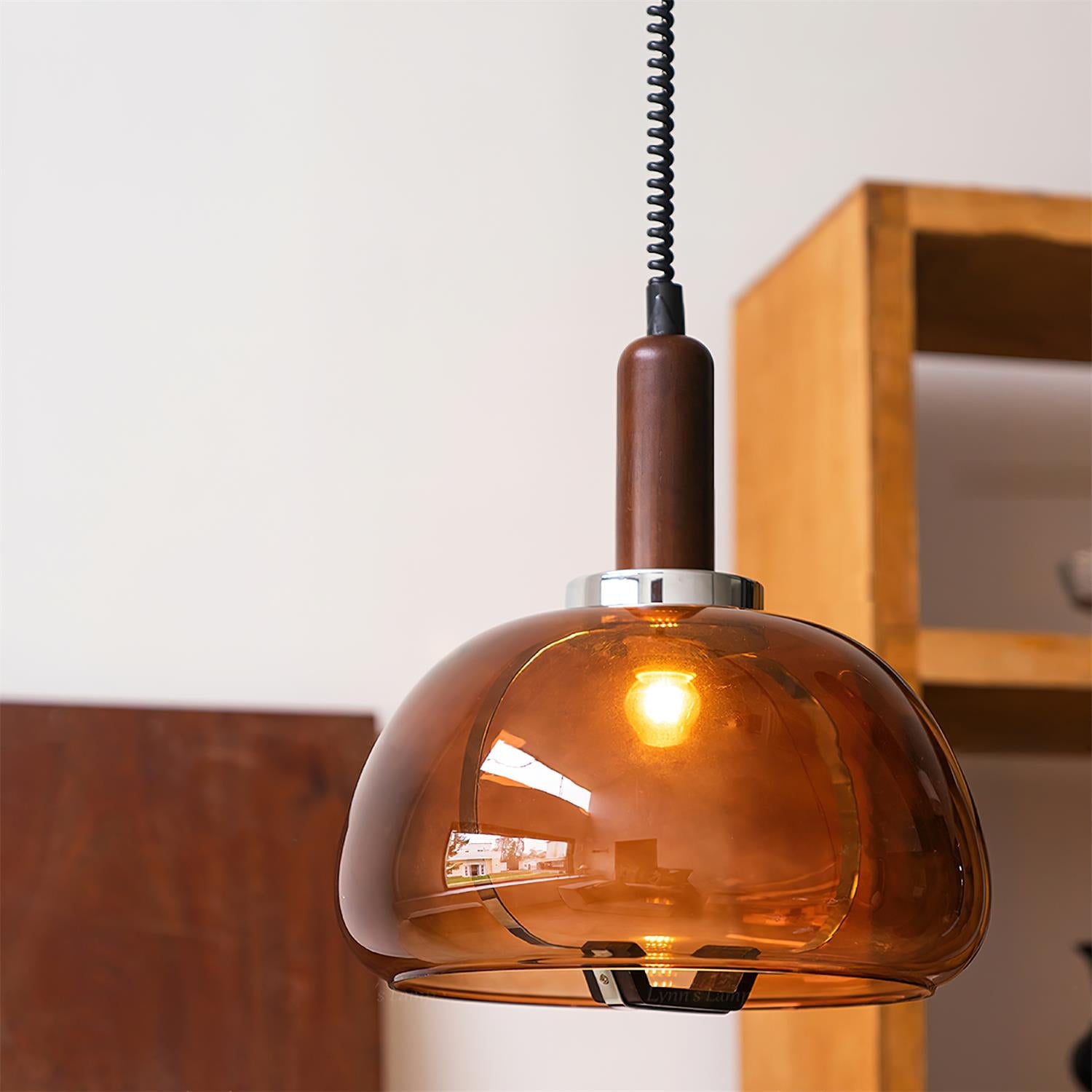 Karina Pendant Lamp Amber Glass Modern - Letslighting