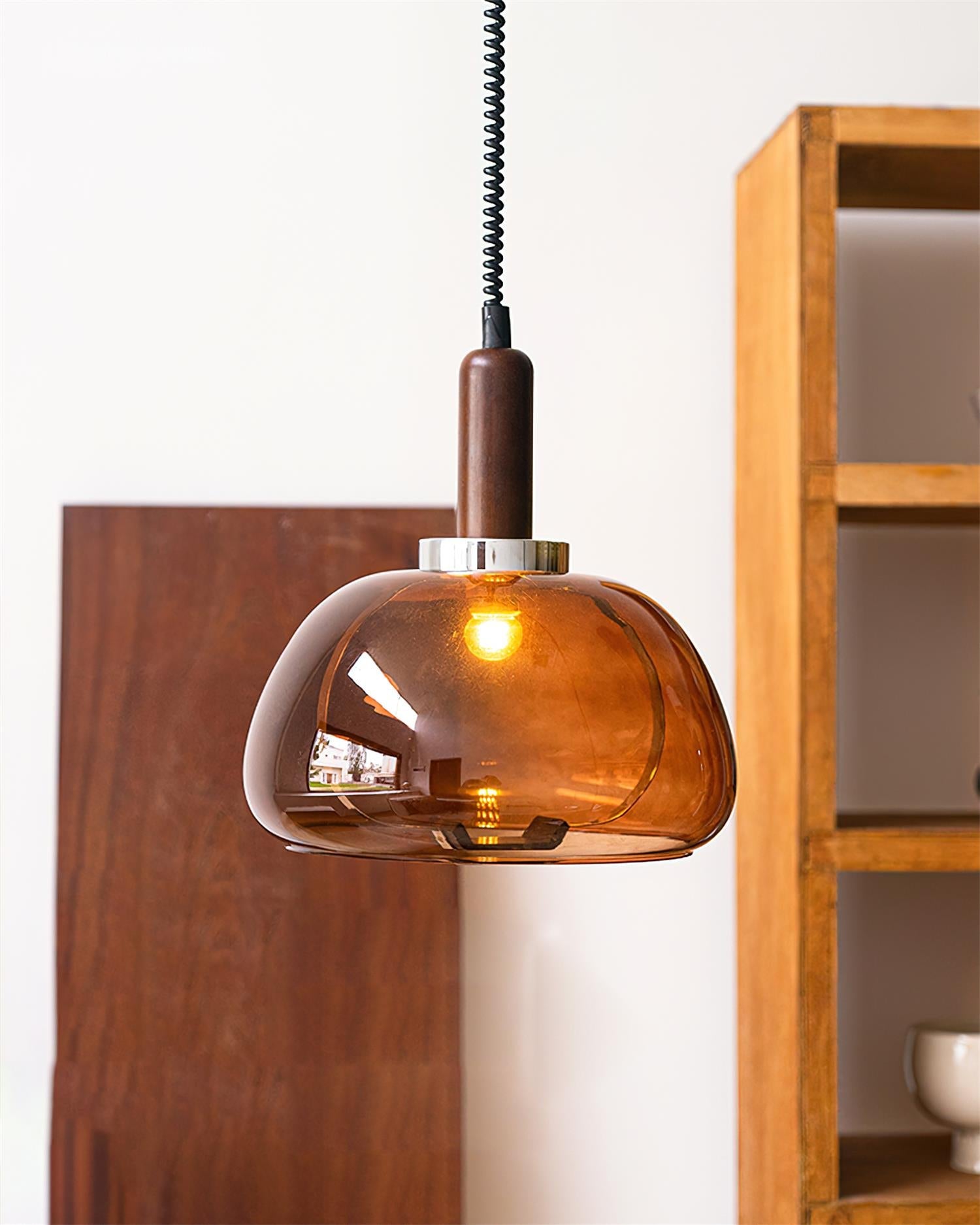 Karina Pendant Lamp Amber Glass Modern - Letslighting