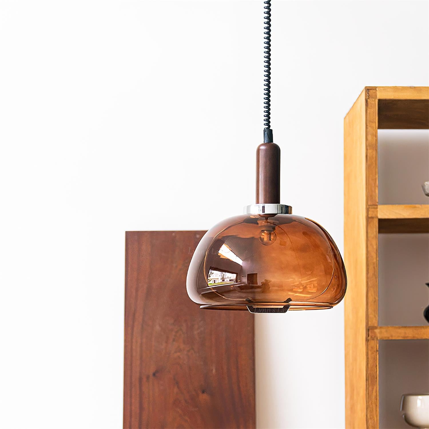Karina Pendant Lamp Amber Glass Modern - Letslighting
