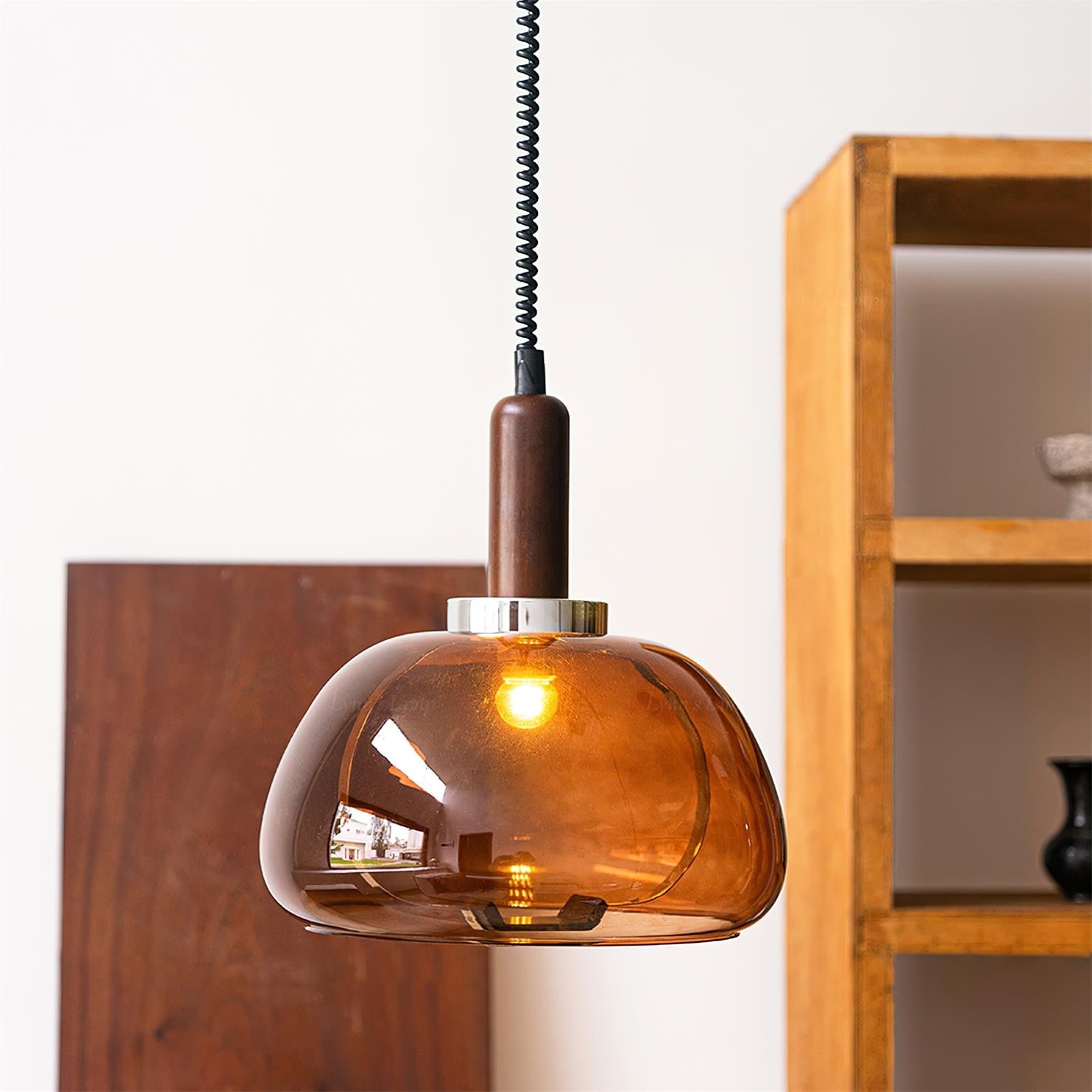 Karina Pendant Lamp Amber Glass Modern - Letslighting