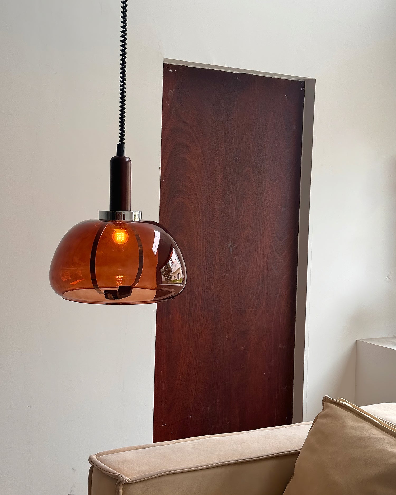 Karina Pendant Lamp Amber Glass Modern - Letslighting