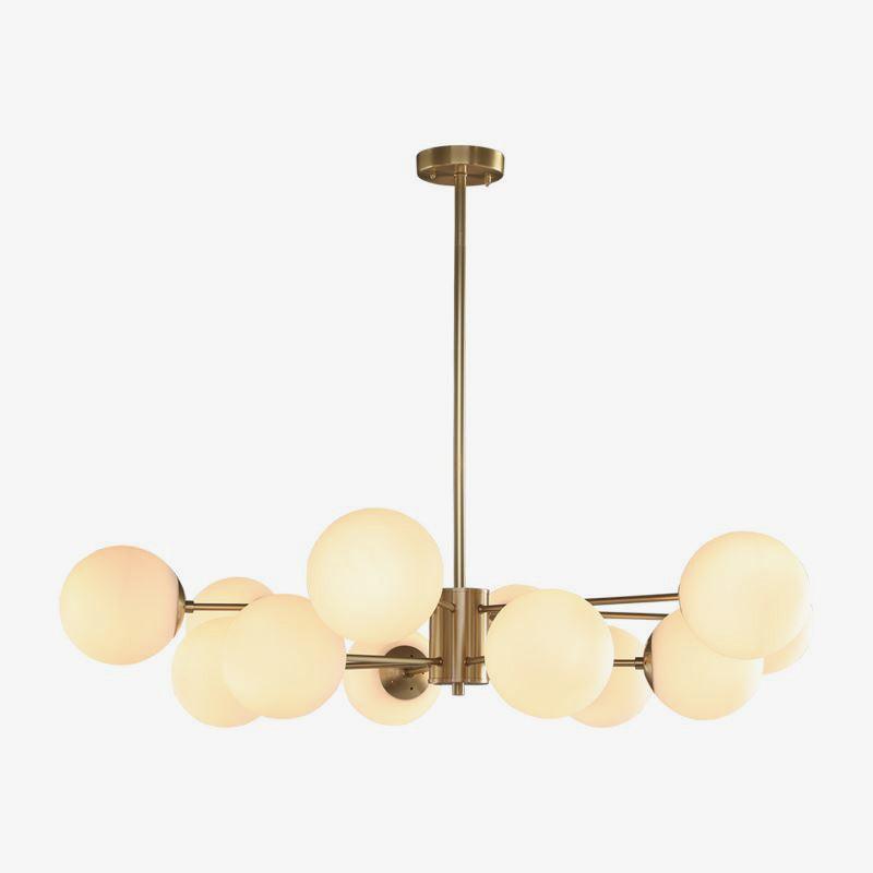 Lustra Chandelier Brass Opal Glass - Letslighting