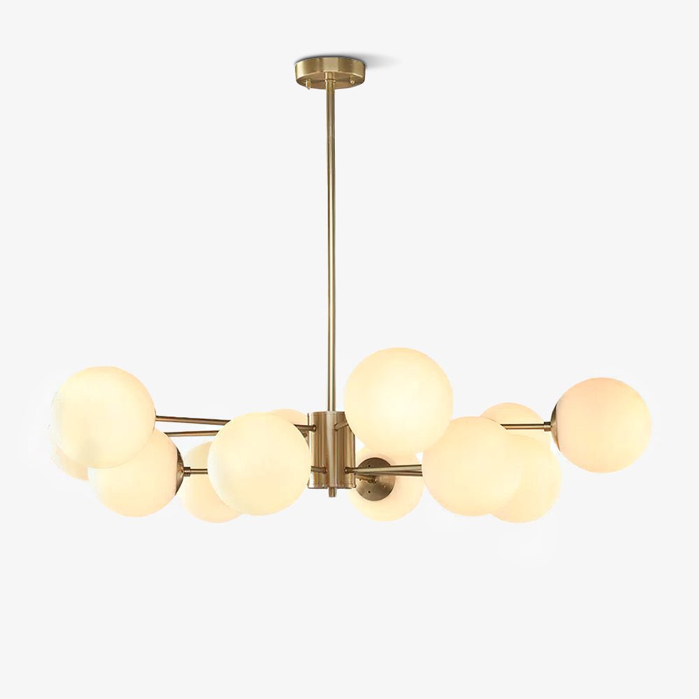 Lustra Chandelier Brass Opal Glass - Letslighting