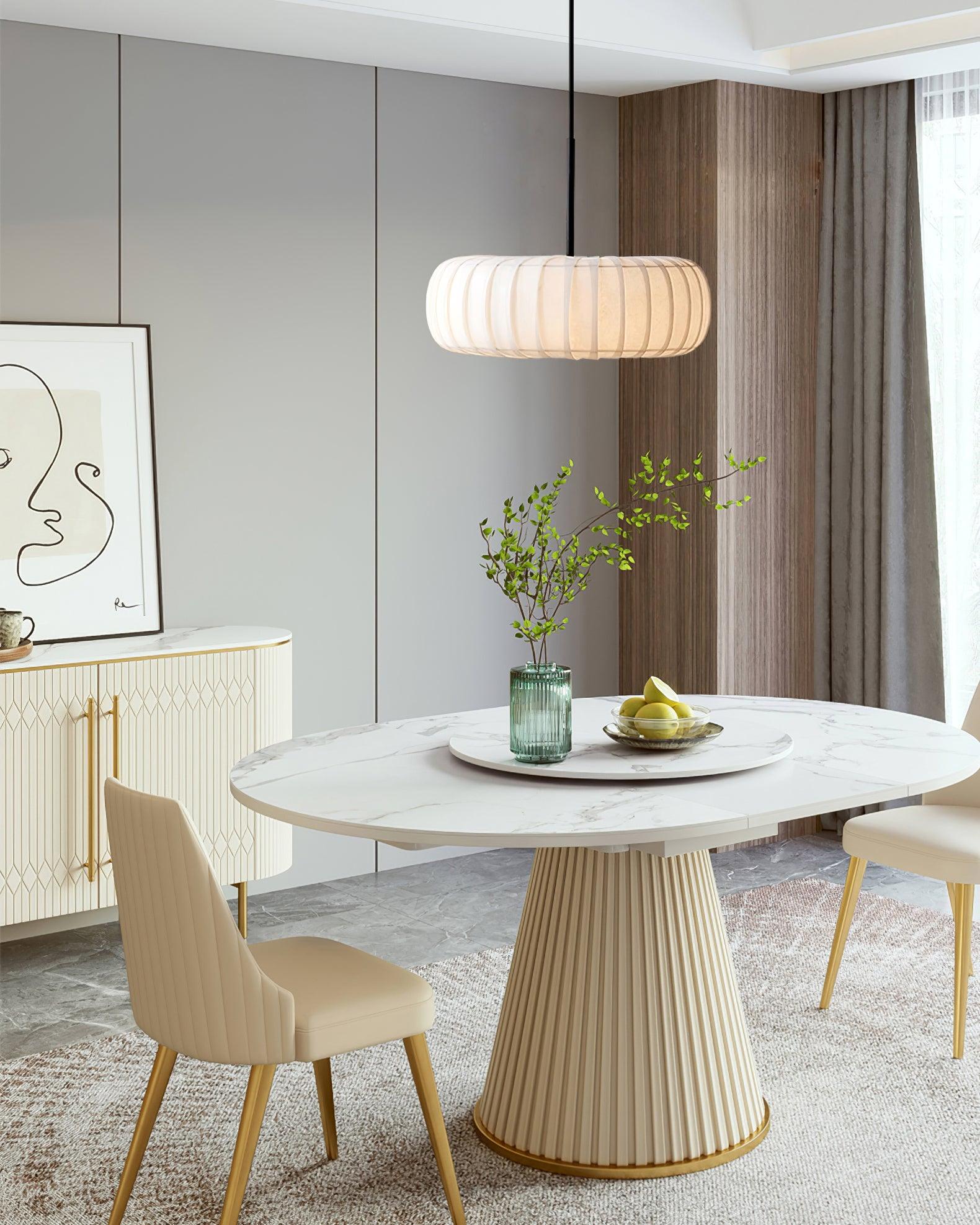 Kathy Pendant Lamp Fabric Layered Round - Letslighting