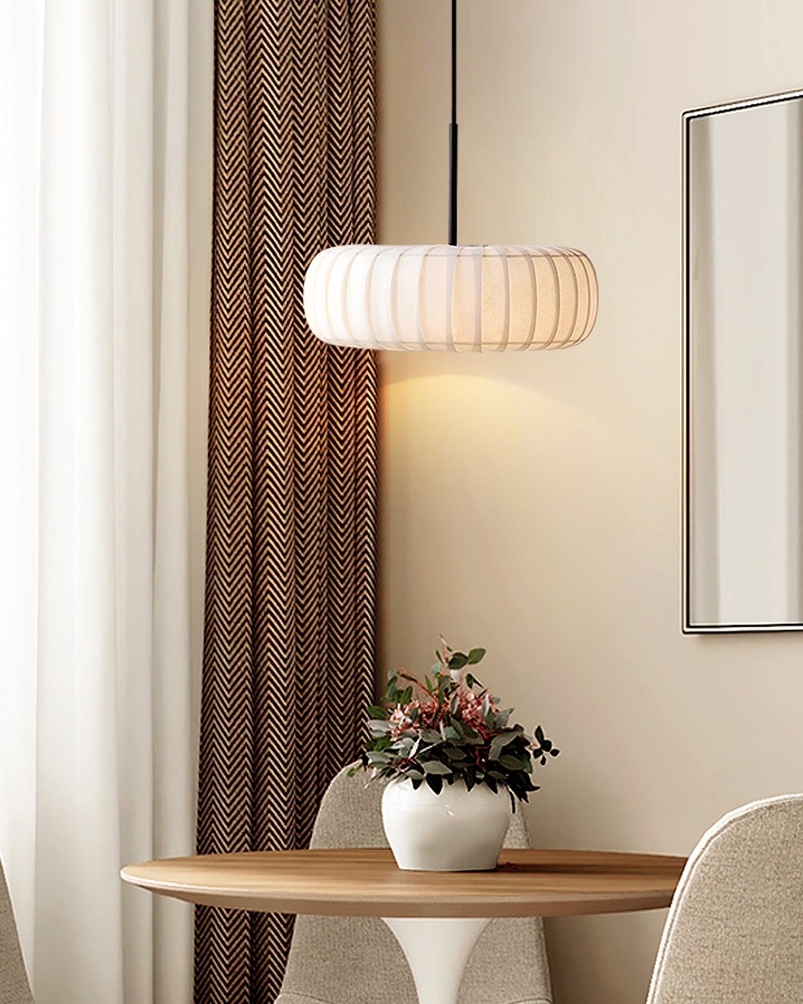 Kathy Pendant Lamp Fabric Layered Round - Letslighting