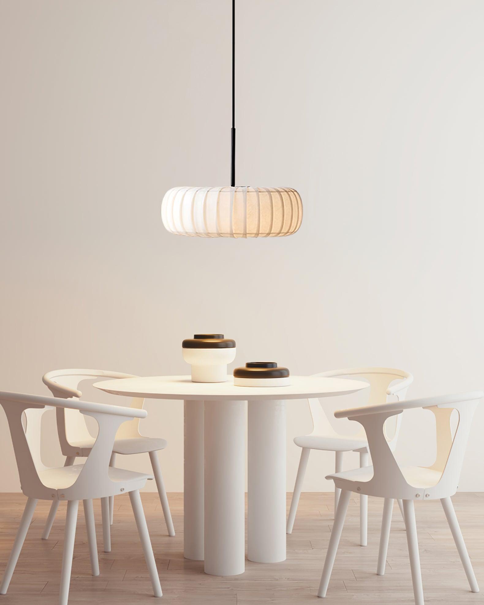 Kathy Pendant Lamp Fabric Layered Round - Letslighting