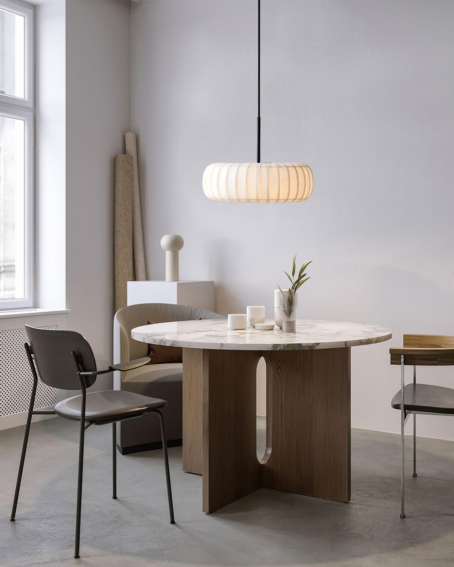 Kathy Pendant Lamp Fabric Layered Round - Letslighting