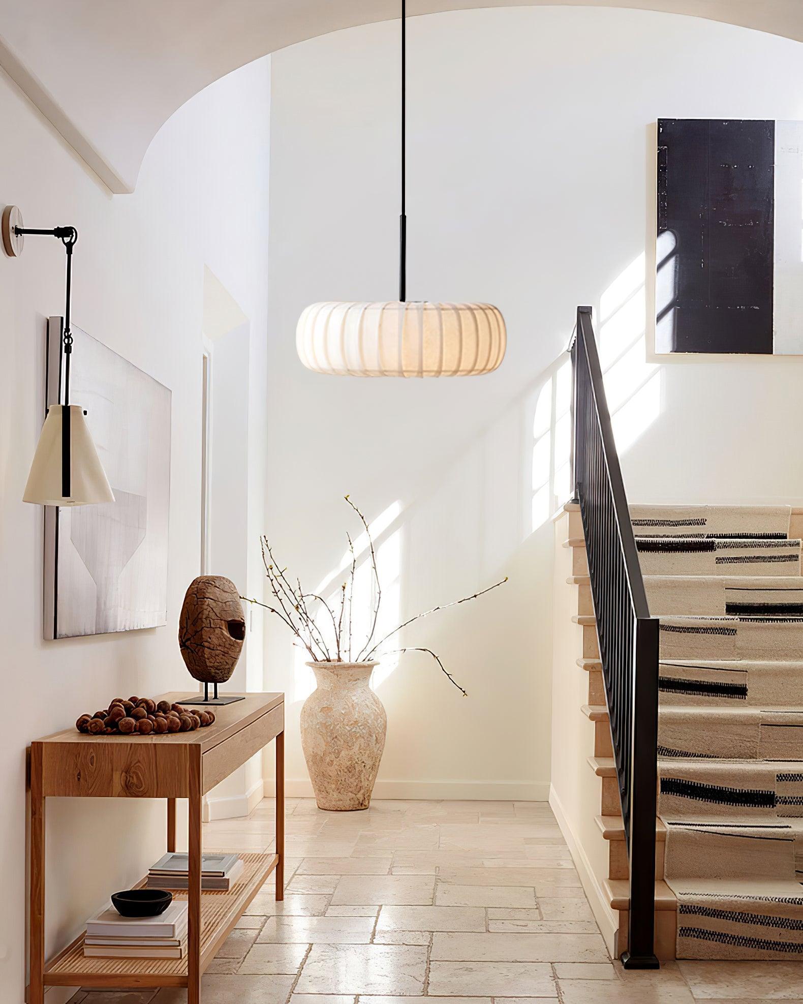 Kathy Pendant Lamp Fabric Layered Round - Letslighting