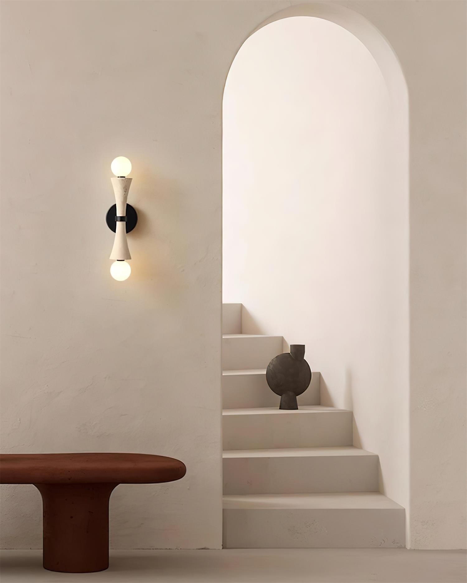 Katia Wall Lamp Travertine Hourglass - Letslighting