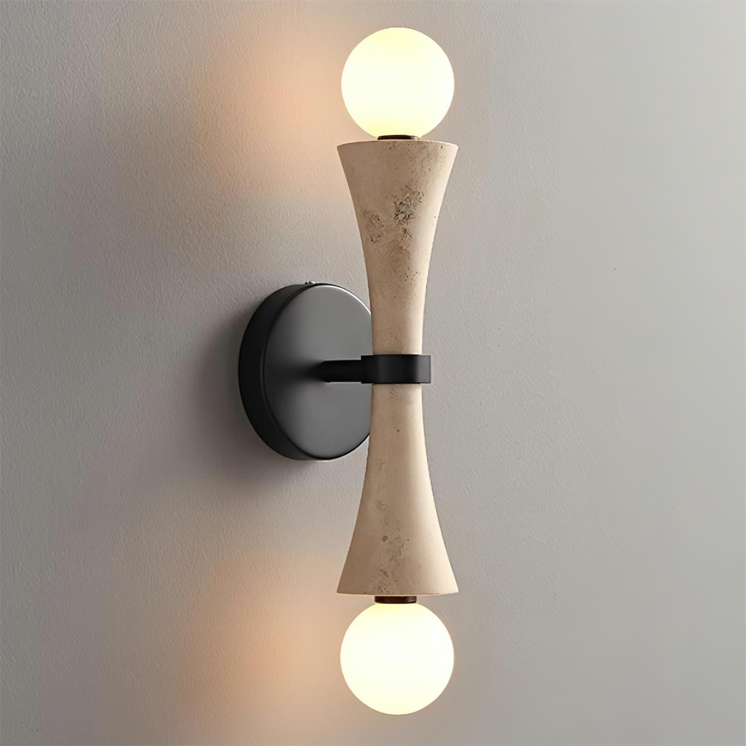 Katia Wall Lamp Travertine Hourglass - Letslighting