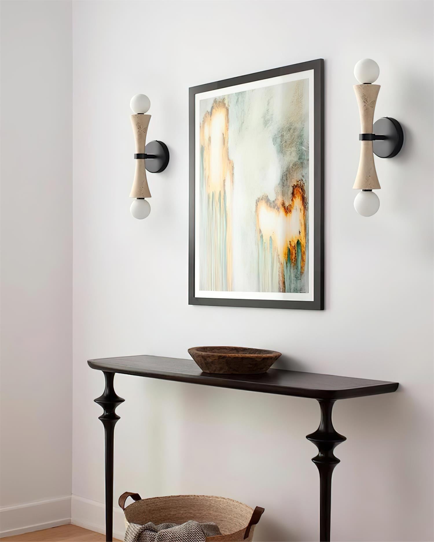 Katia Wall Lamp Travertine Hourglass - Letslighting