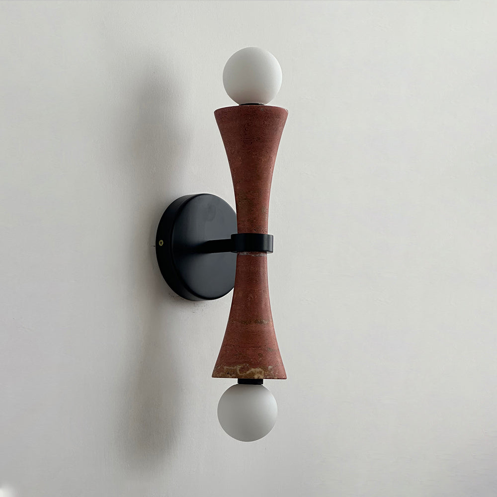 Katia Wall Lamp Travertine Hourglass - Letslighting