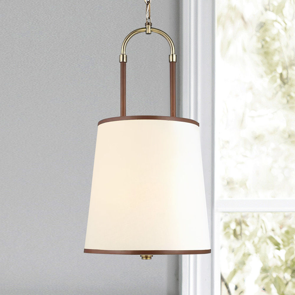 Aurzorora Vintage Industrial Brass Fabric Pendant Lamp - Letslighting