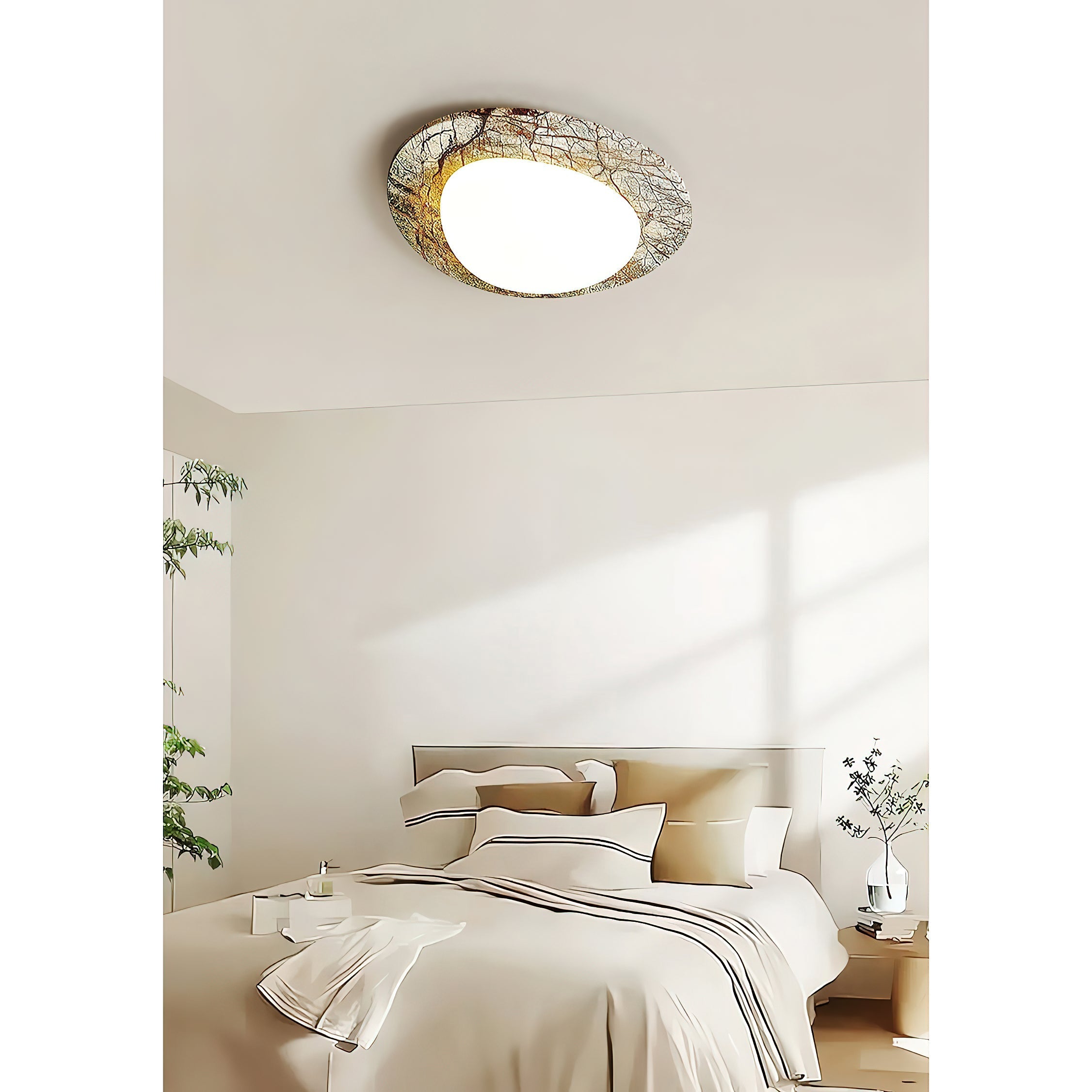 Cishaora Modern Minimalist White Marble Ceiling Lamp - Letslighting