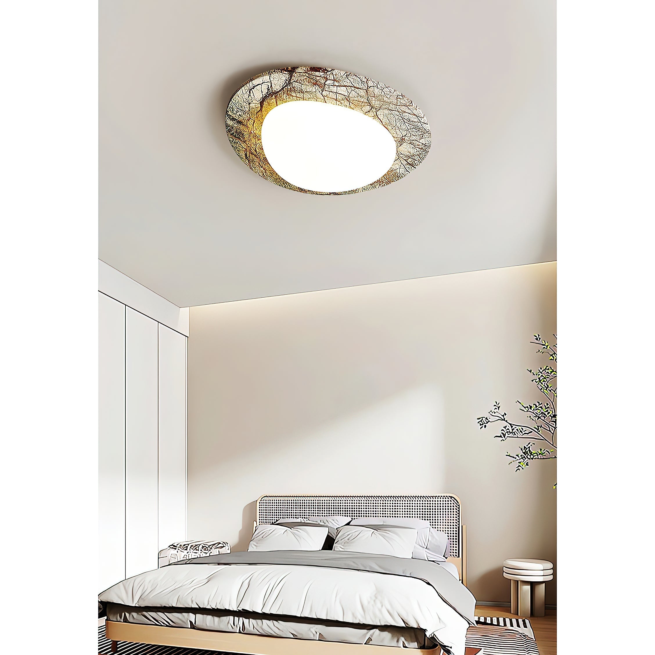 Cishaora Modern Minimalist White Marble Ceiling Lamp - Letslighting