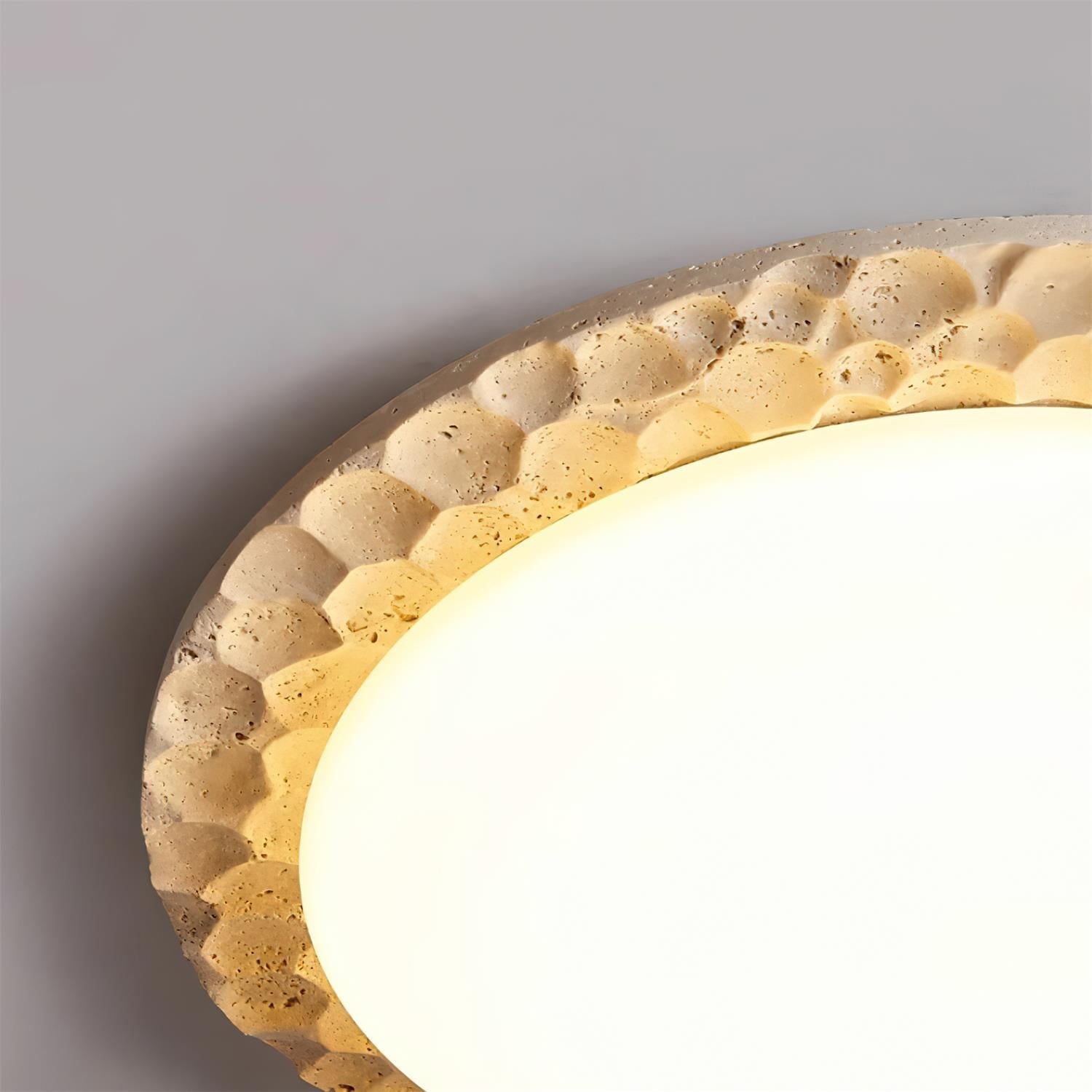 Ritta Ceiling Light Travertine Canopy - Letslighting