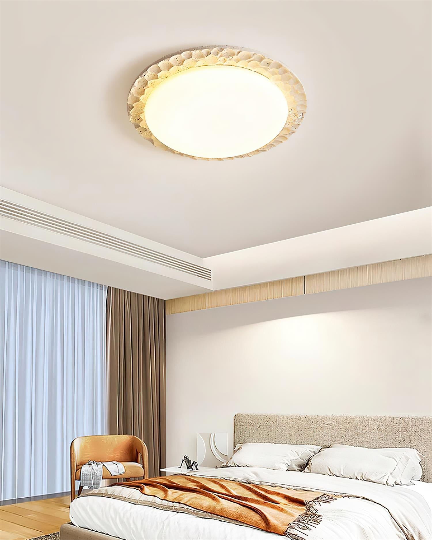 Ritta Ceiling Light Travertine Canopy - Letslighting