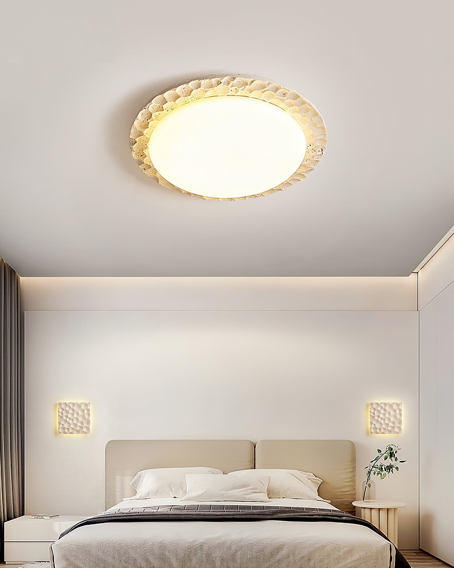 Ritta Ceiling Light Travertine Canopy - Letslighting