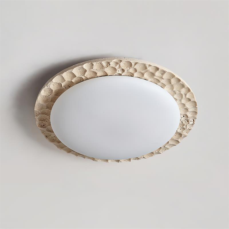 Ritta Ceiling Light Travertine Canopy - Letslighting