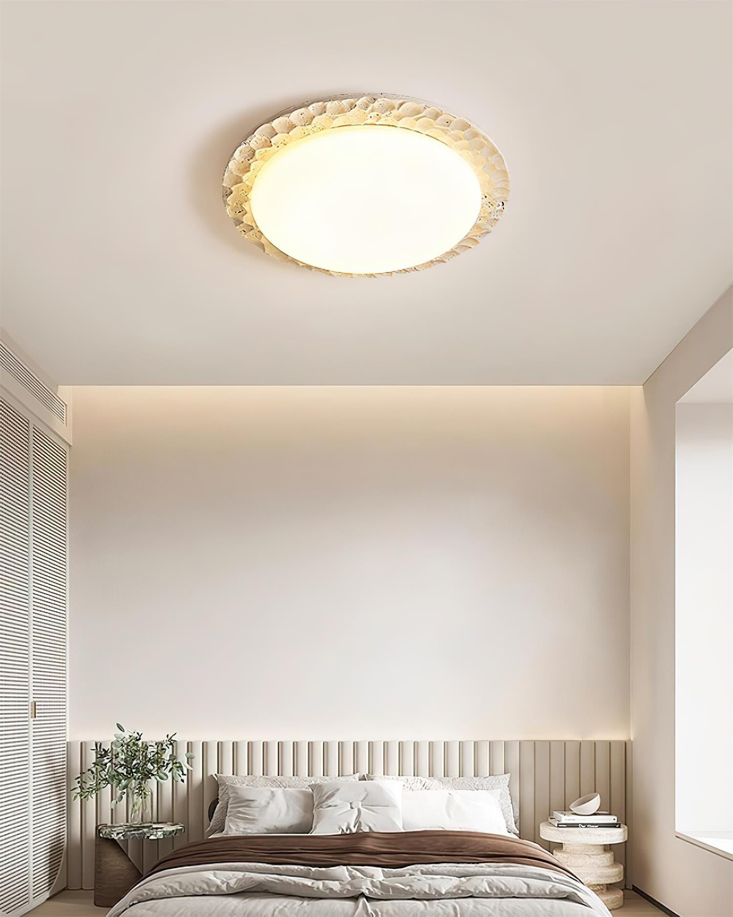 Ritta Ceiling Light Travertine Canopy - Letslighting