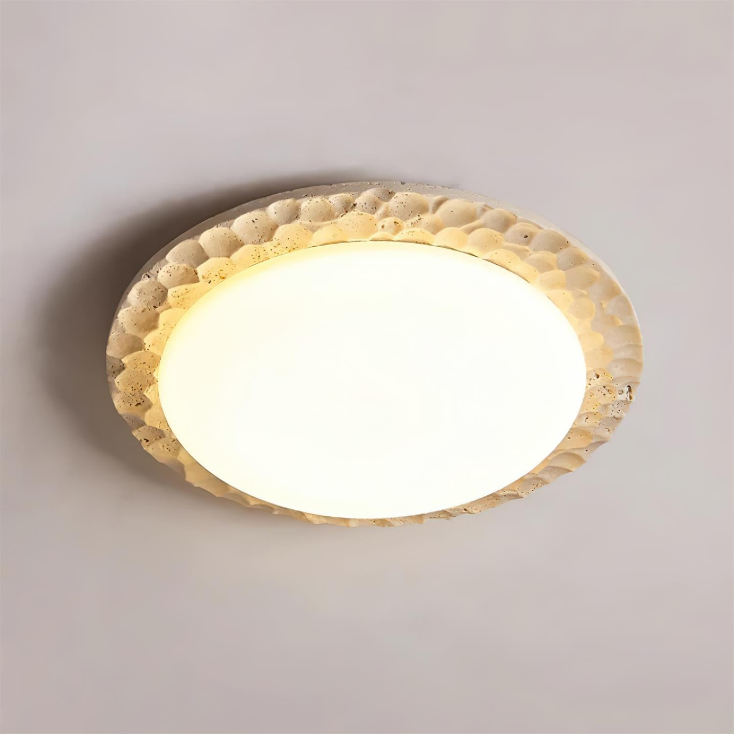 Ritta Ceiling Light Travertine Canopy - Letslighting
