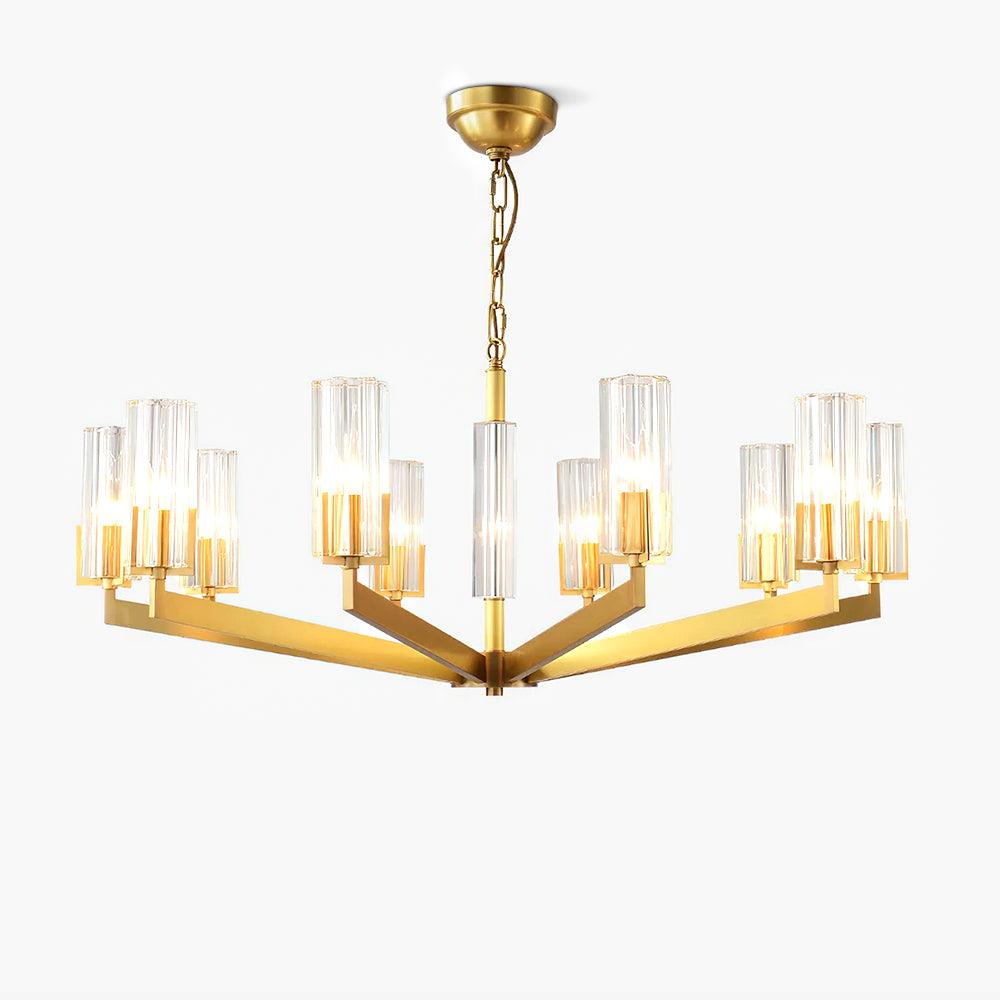 Lustra Chandelier Brass Glass Modern - Letslighting