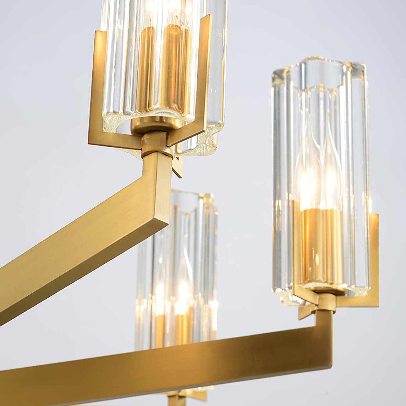 Lustra Chandelier Brass Glass Modern - Letslighting