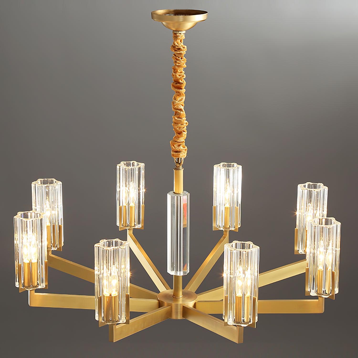 Lustra Chandelier Brass Glass Modern - Letslighting
