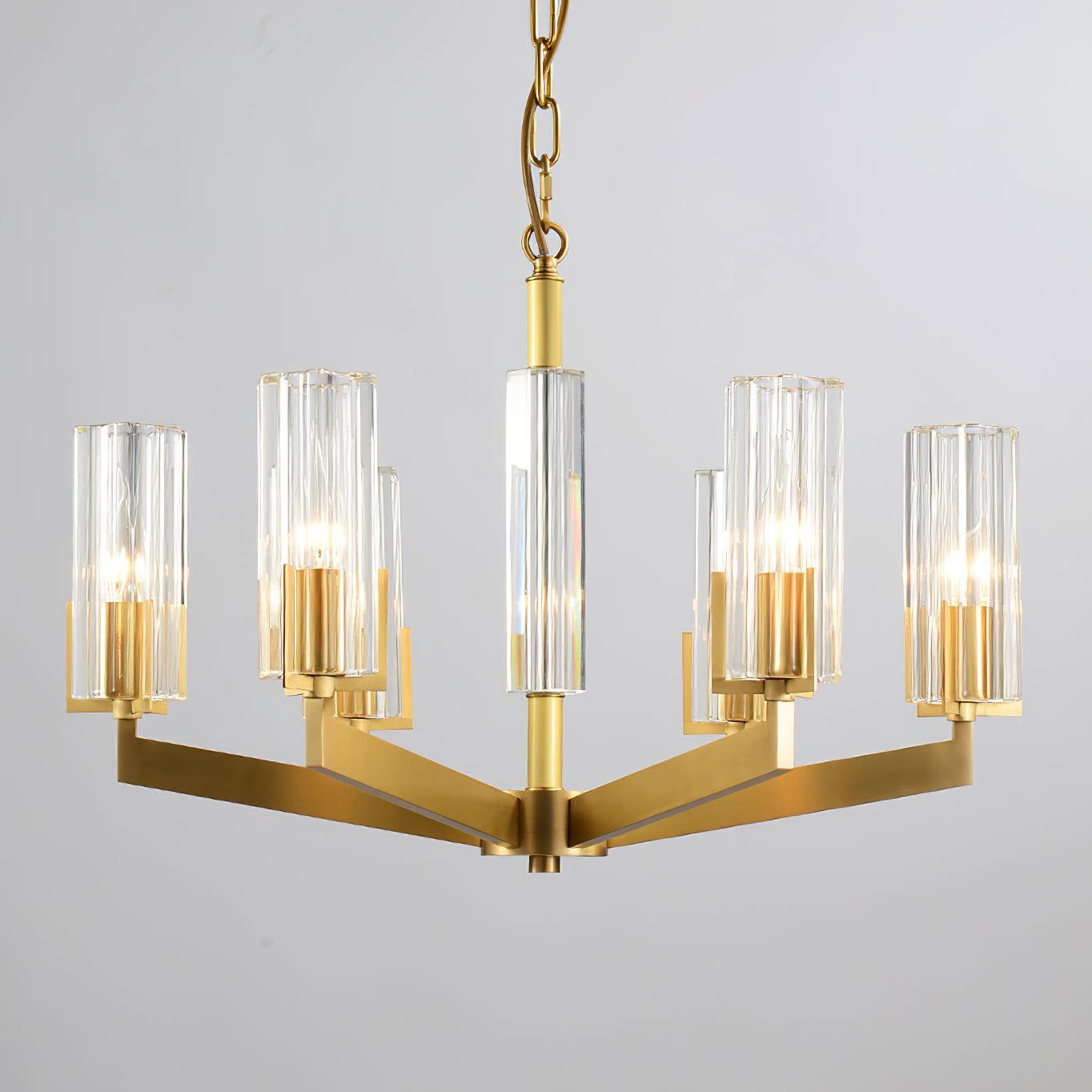 Lustra Chandelier Brass Glass Modern - Letslighting