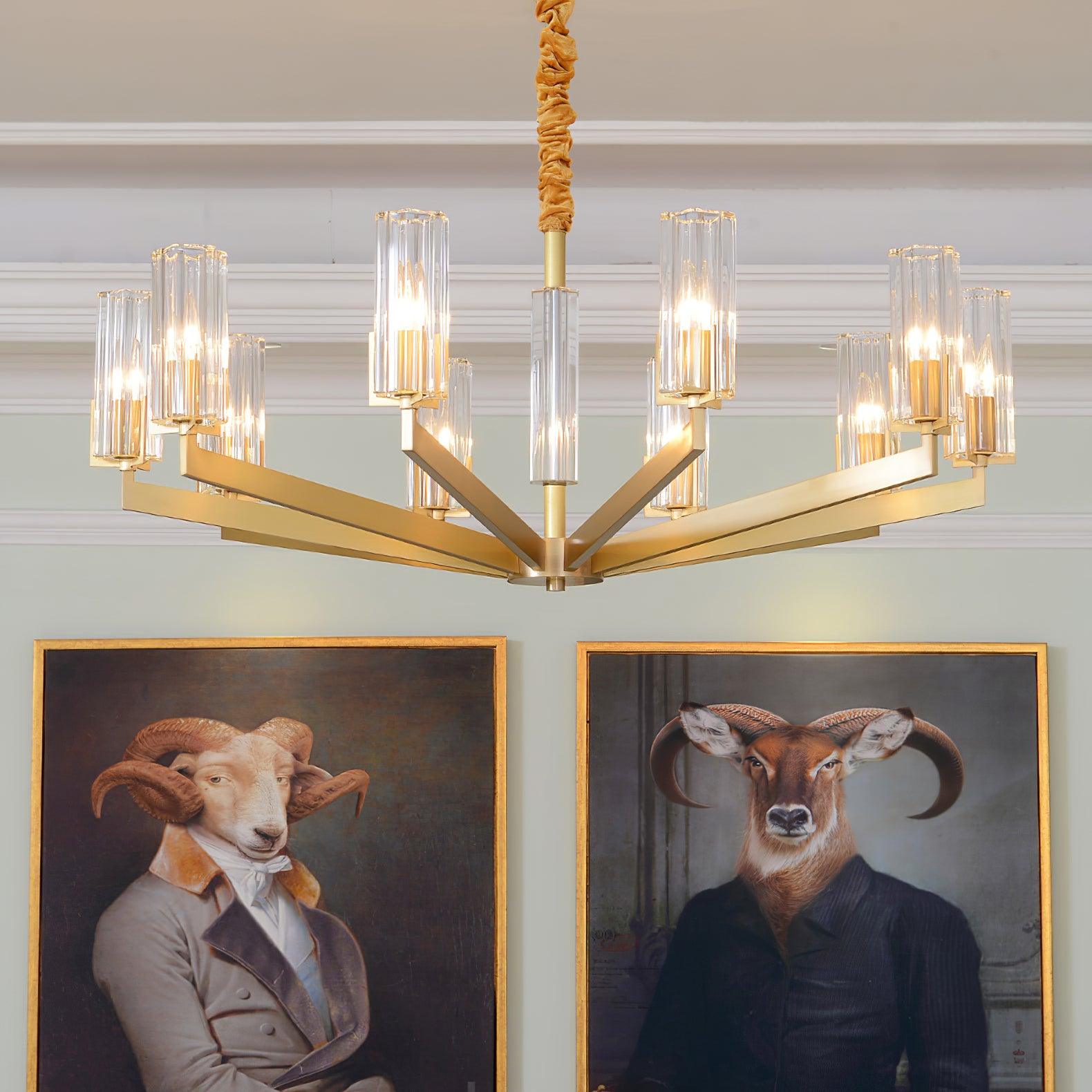 Lustra Chandelier Brass Glass Modern - Letslighting