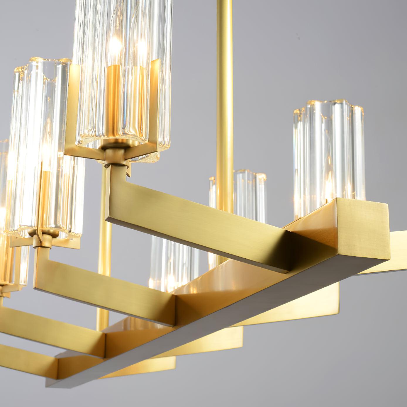 Lustra Chandelier Brass Glass Modern - Letslighting