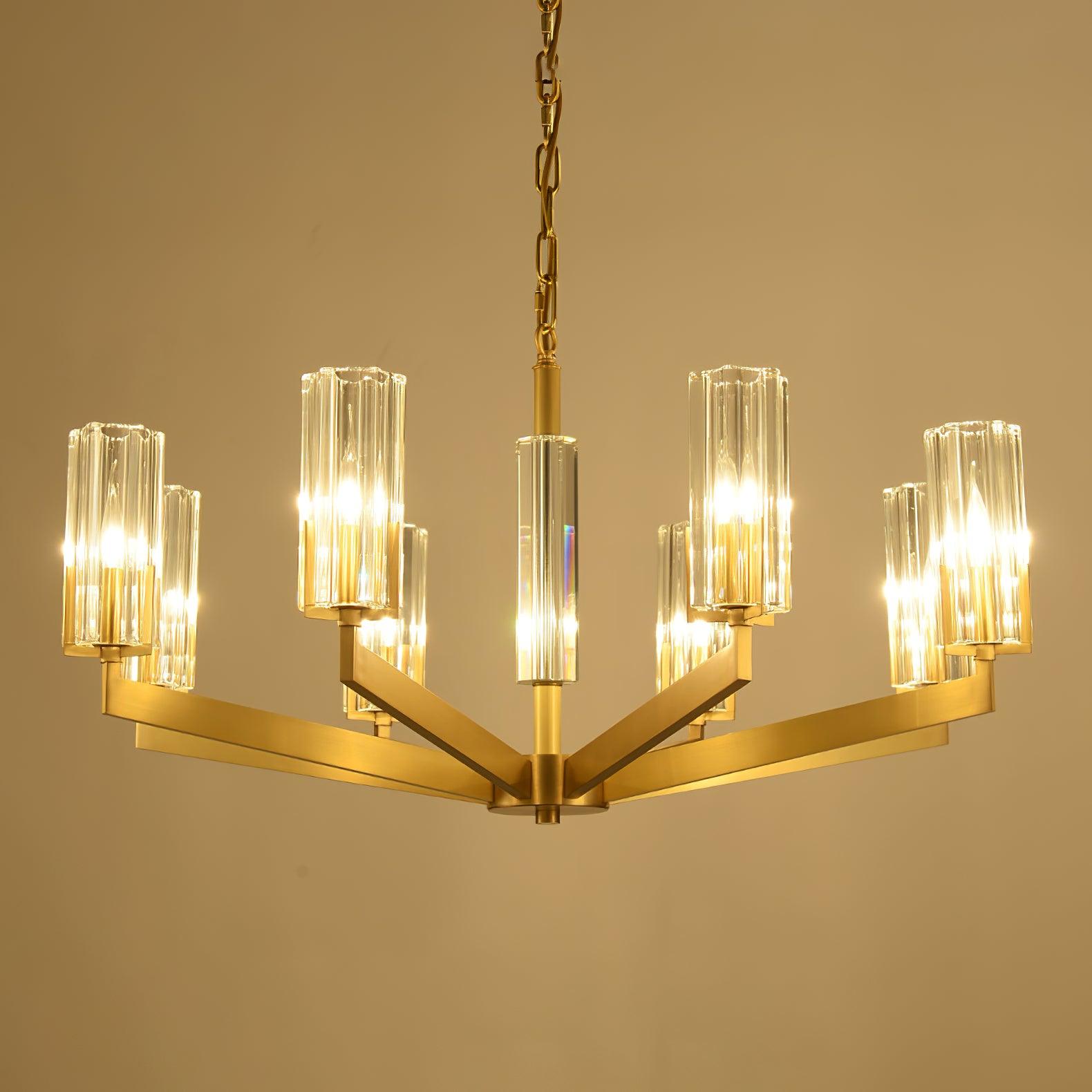 Lustra Chandelier Brass Glass Modern - Letslighting