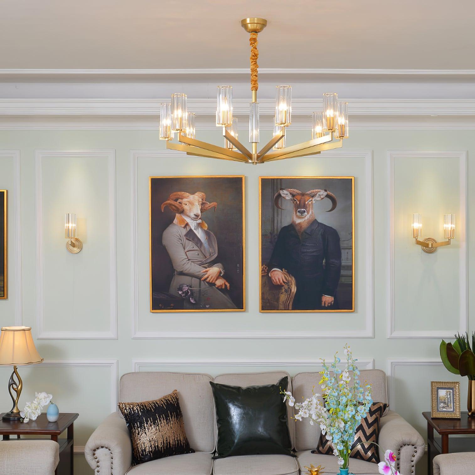 Lustra Chandelier Brass Glass Modern - Letslighting