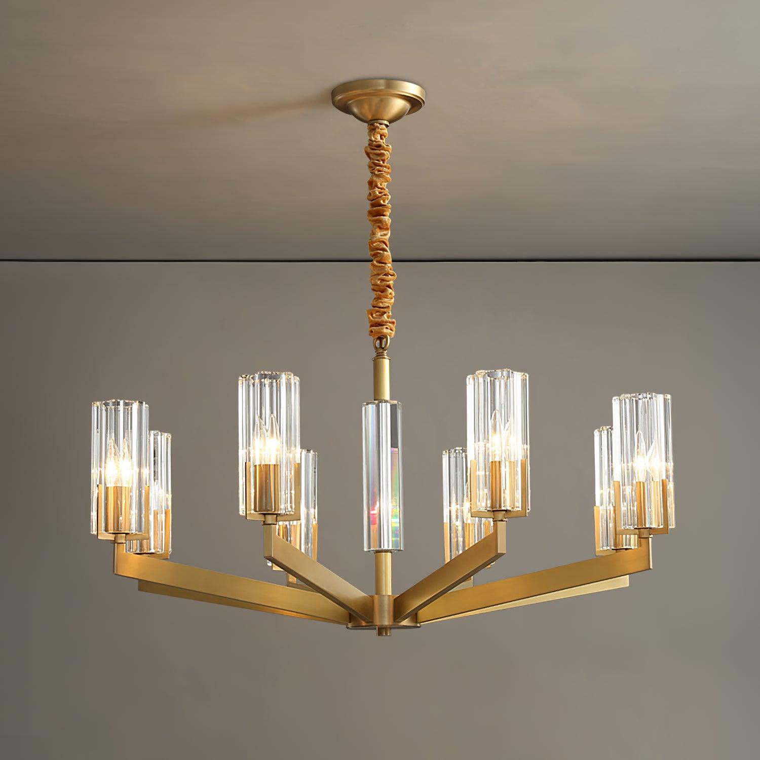 Lustra Chandelier Brass Glass Modern - Letslighting