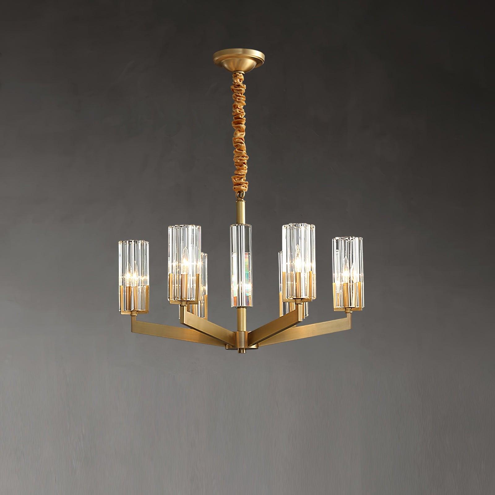 Lustra Chandelier Brass Glass Modern - Letslighting