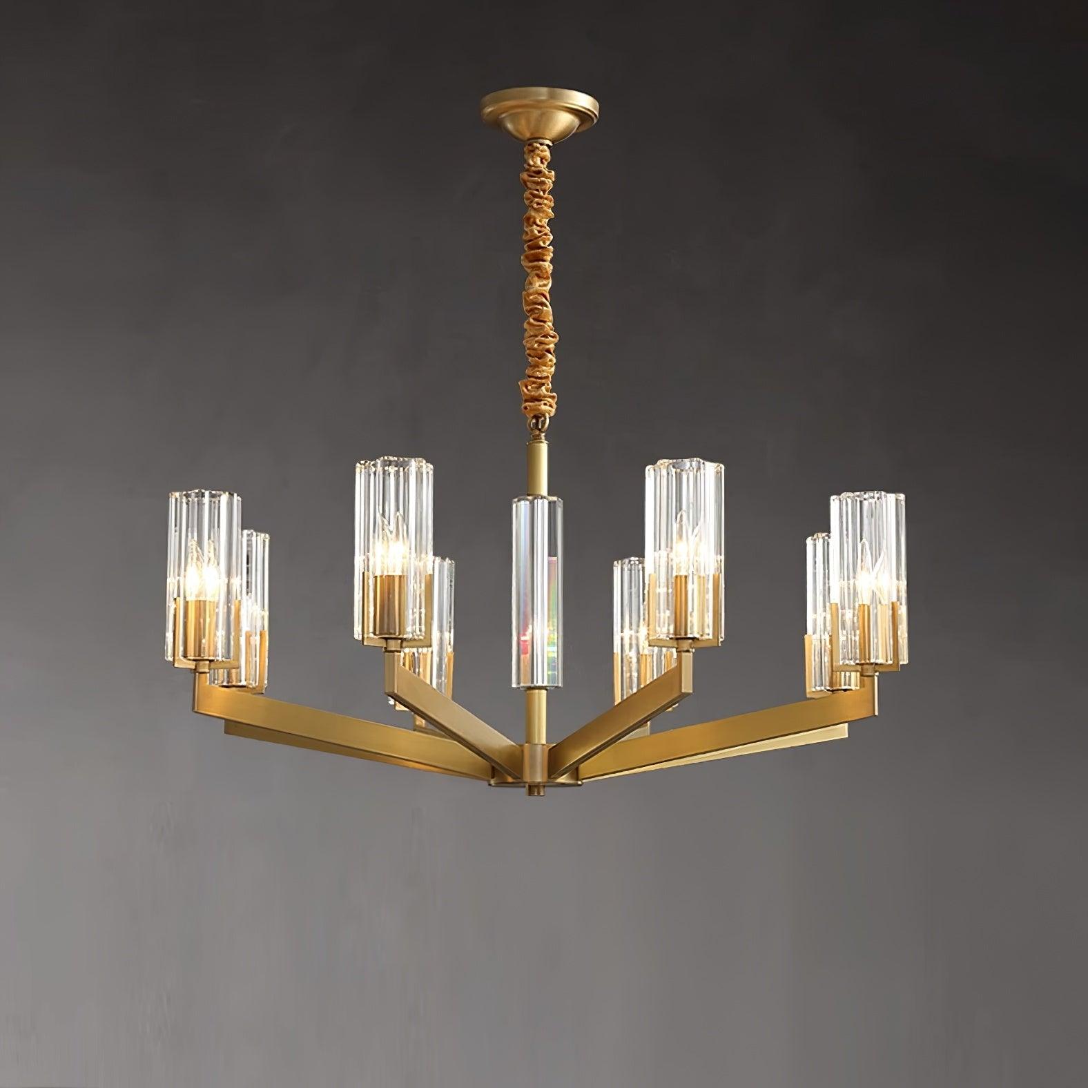 Lustra Chandelier Brass Glass Modern - Letslighting