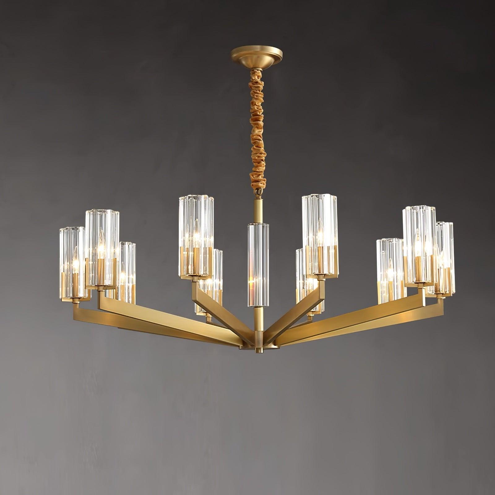 Lustra Chandelier Brass Glass Modern - Letslighting