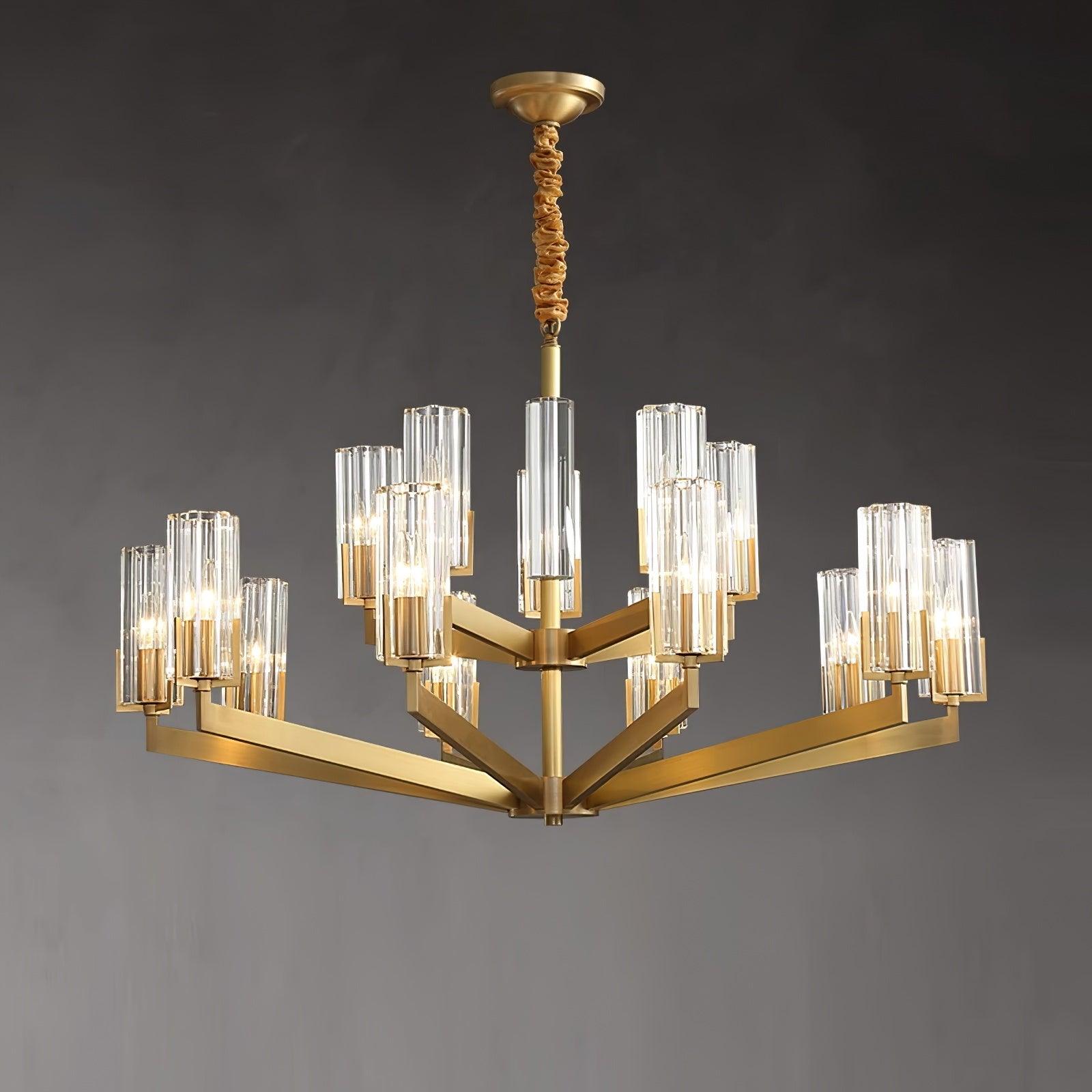 Lustra Chandelier Brass Glass Modern - Letslighting