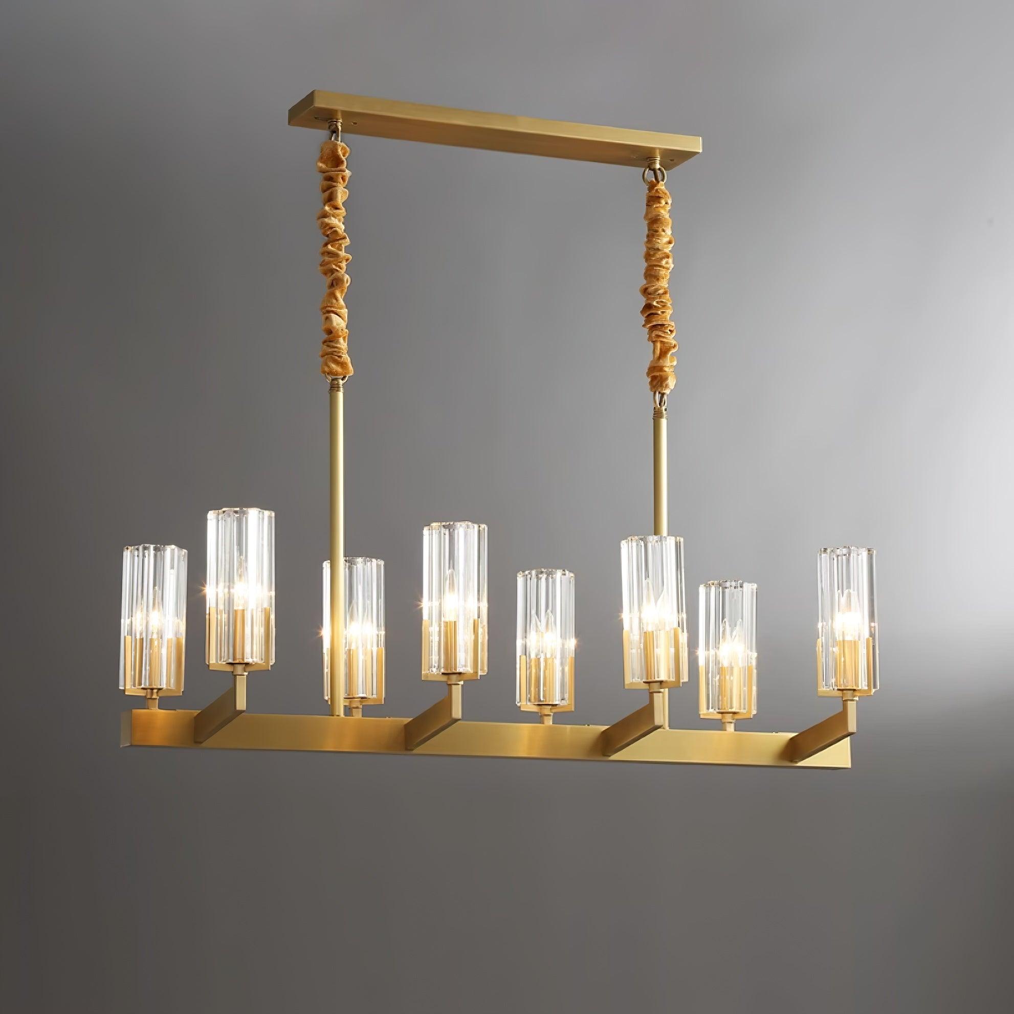 Lustra Chandelier Brass Glass Modern - Letslighting