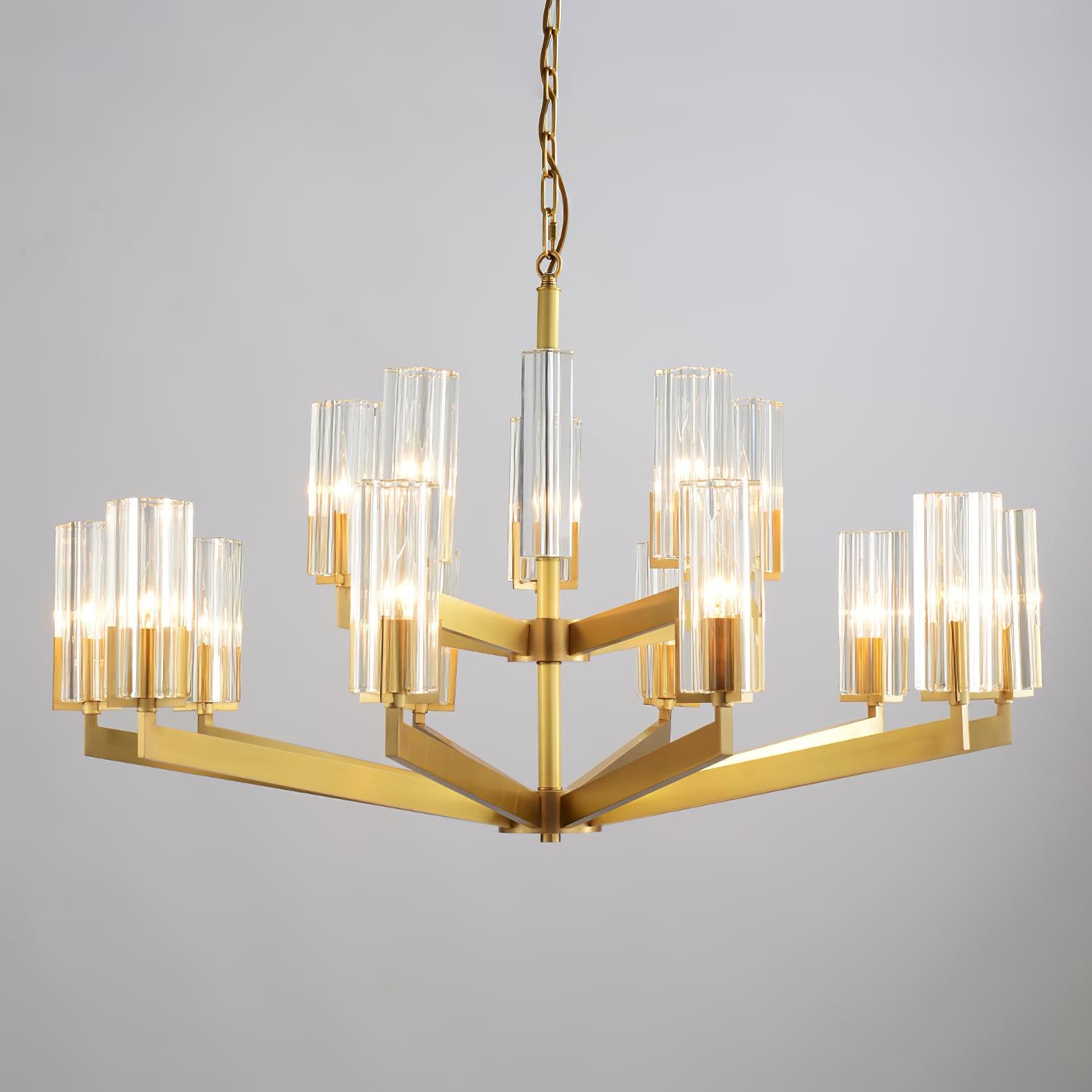 Lustra Chandelier Brass Glass Modern - Letslighting
