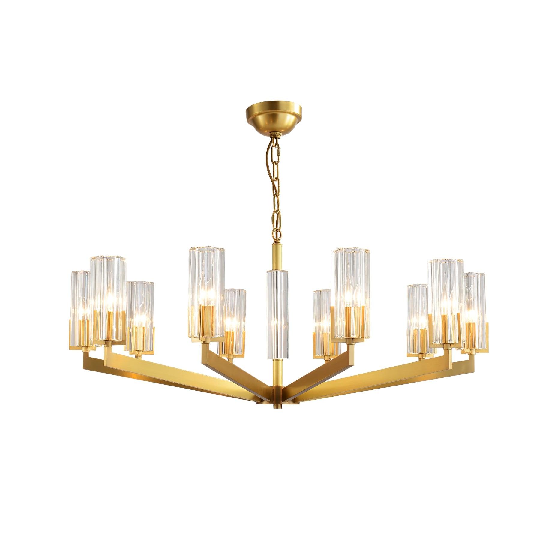 Lustra Chandelier Brass Glass Modern - Letslighting