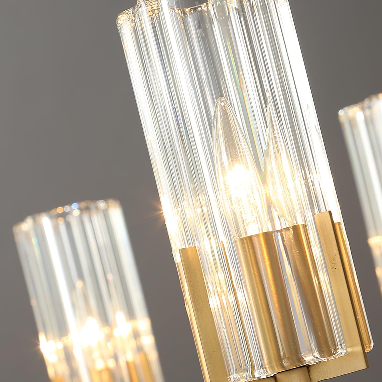 Lustra Chandelier Brass Glass Modern - Letslighting