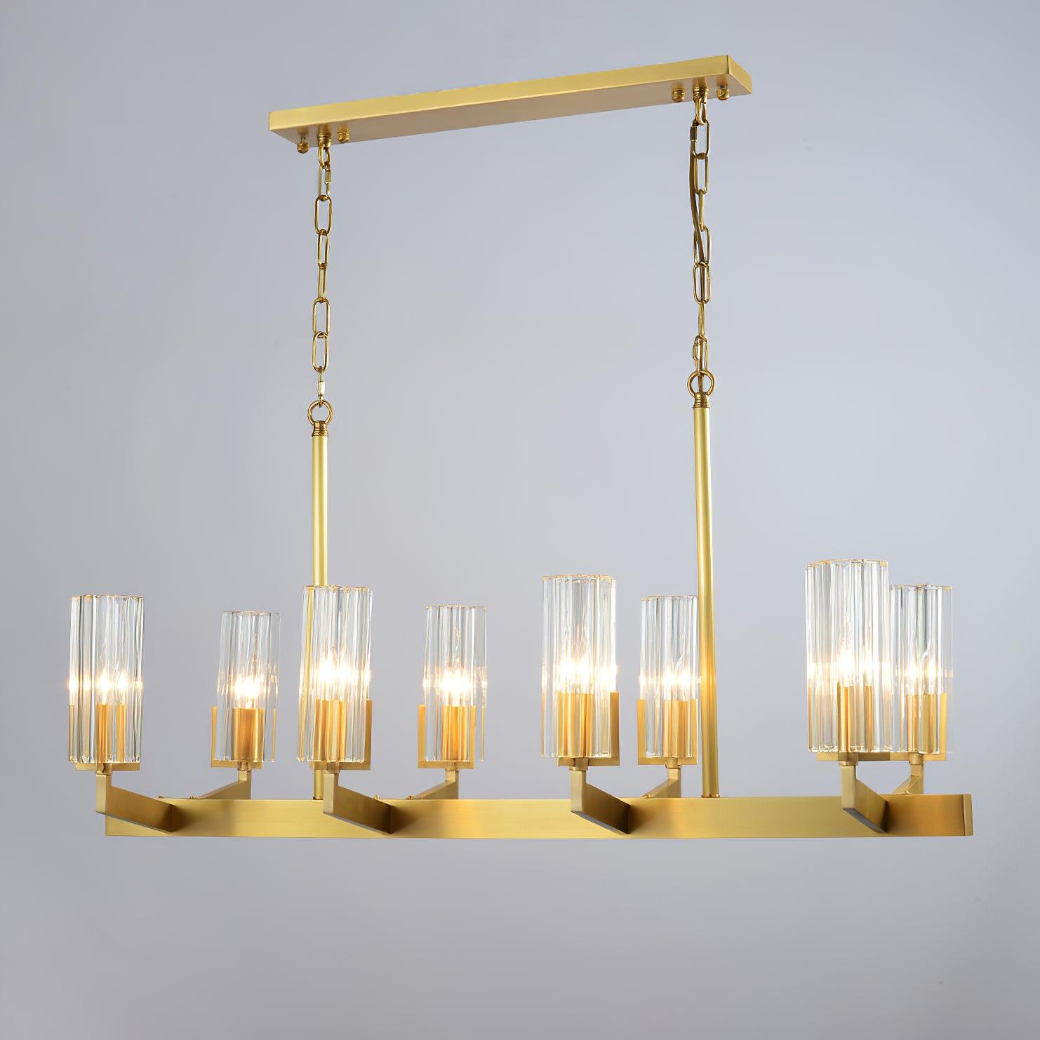 Lustra Chandelier Brass Glass Modern - Letslighting