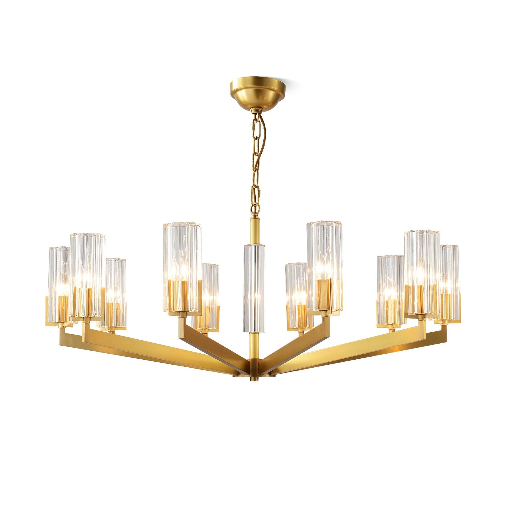 Lustra Chandelier Brass Glass Modern - Letslighting
